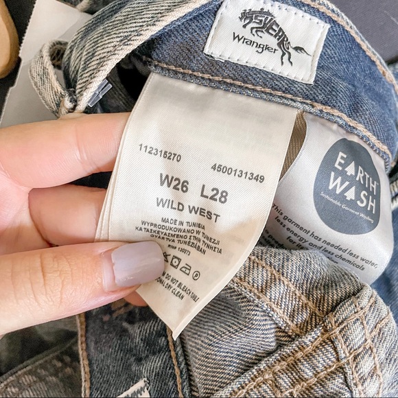 NWT Wrangler x Free People Wild West High Rise Straight Jeans Peach Tint - Picture 12 of 13